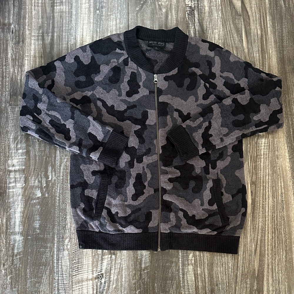 Barefoot Dreams CozyChic Ultra Lite Camo Zip-Up Sweatshirt